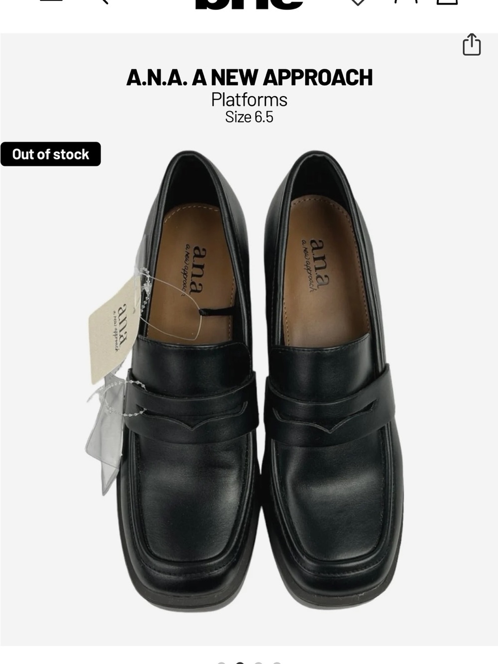 a.n.a Black Leather Platform Loafers